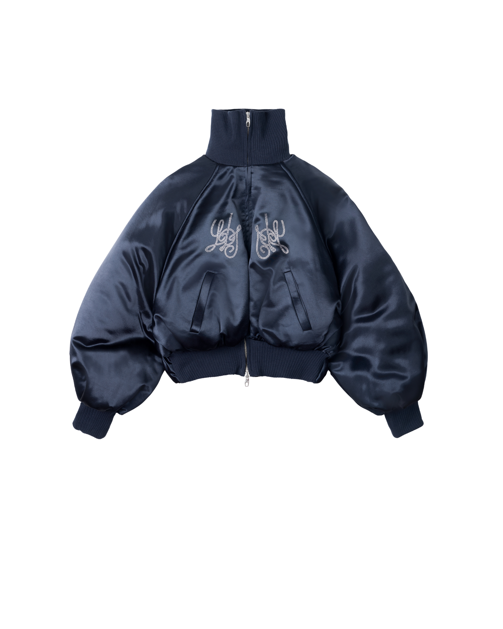 ALL FOR FUN BOMBER JACKET - Satin Navy