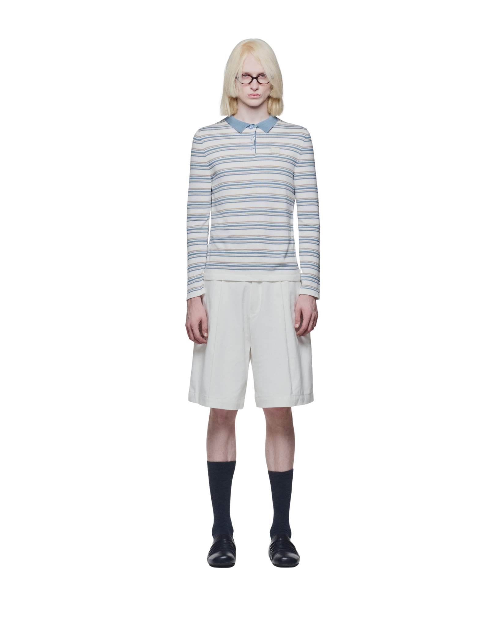 DEEPSENSE KNIT POLO SHIRT - Striped Sky