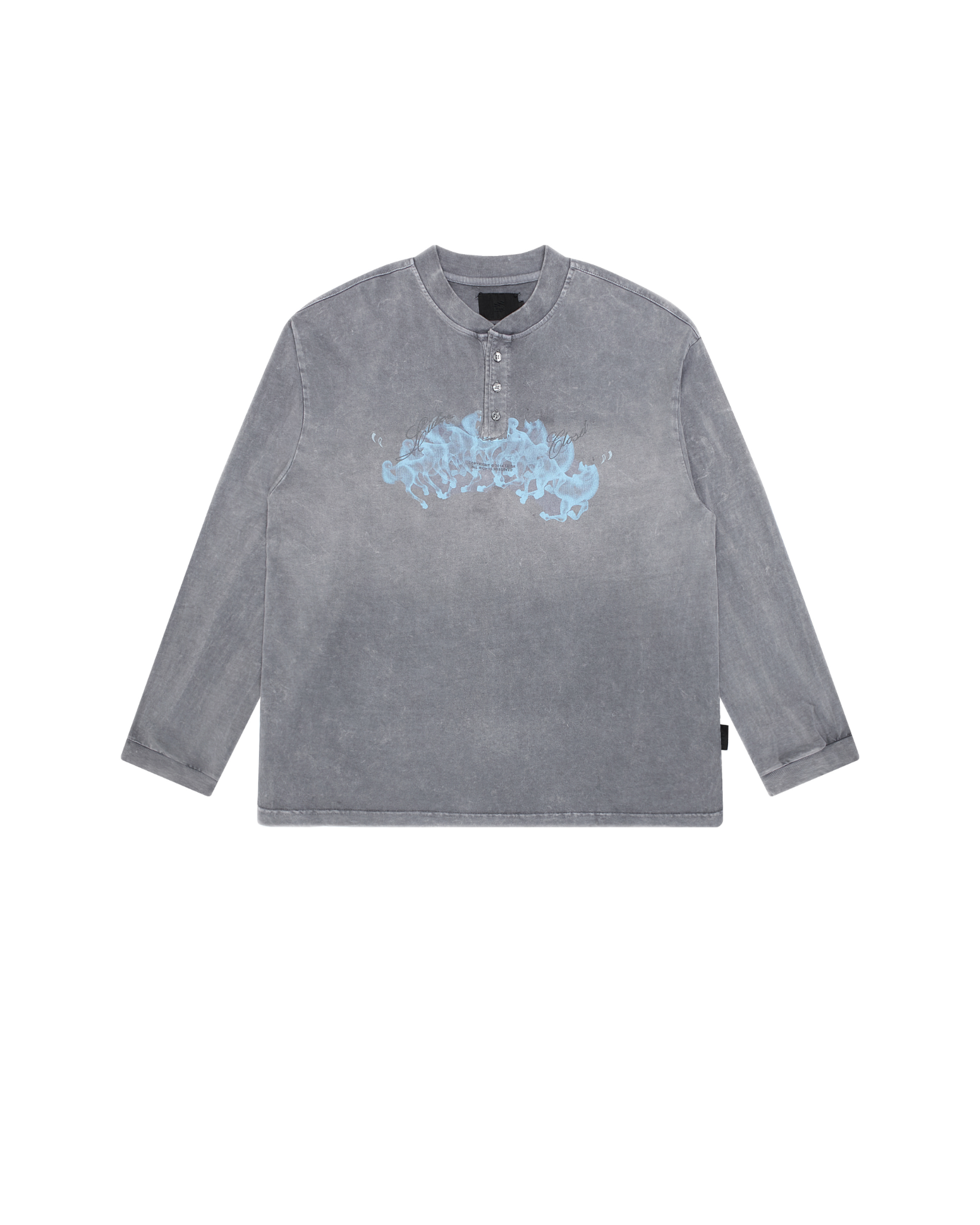 FORWARD HORSES LONG-SLEEVE TEE - Faded Grey