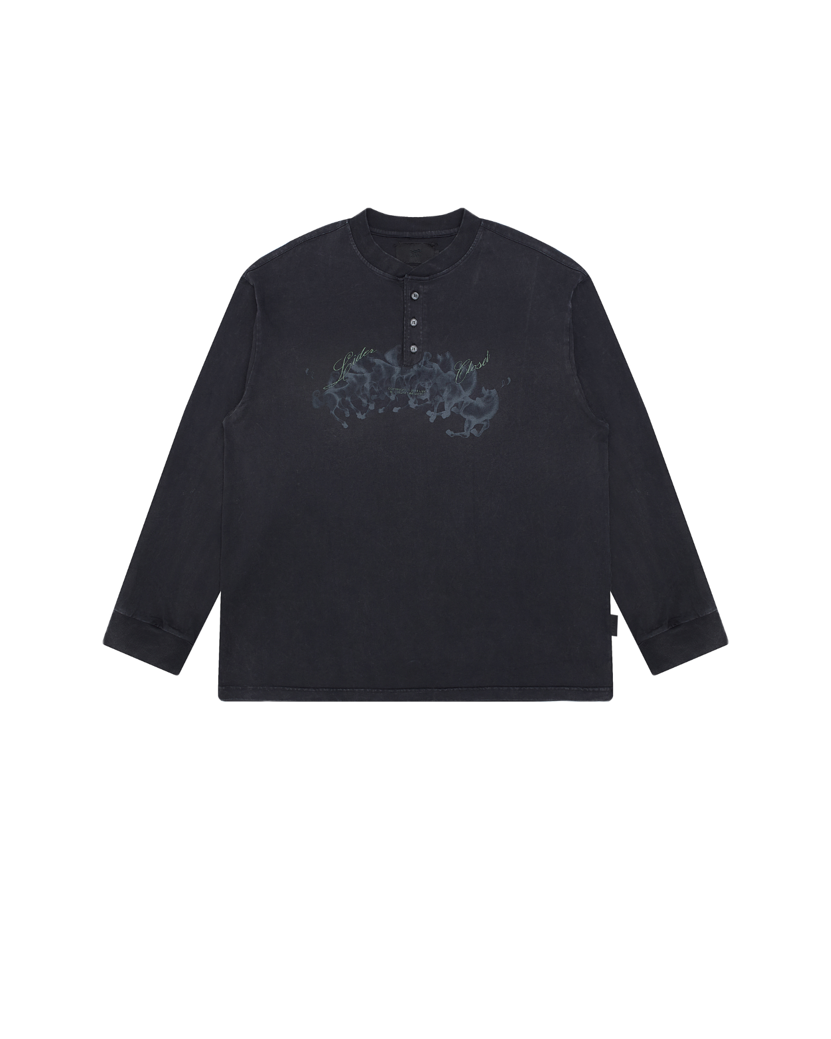 FORWARD HORSES LONG-SLEEVE TEE - Faded Black