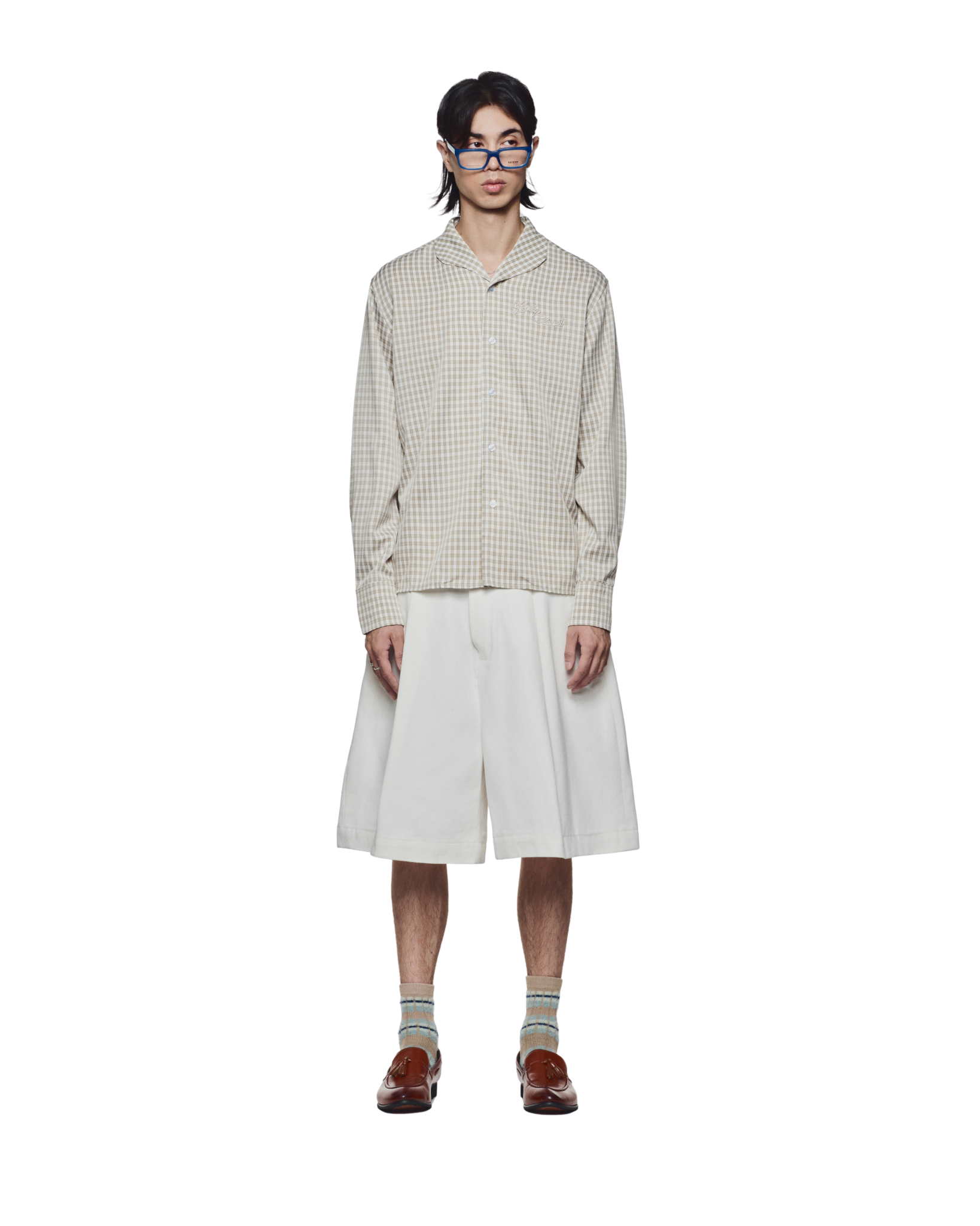 VICHY CRUSH PLAID SHIRT - Teddy Beige