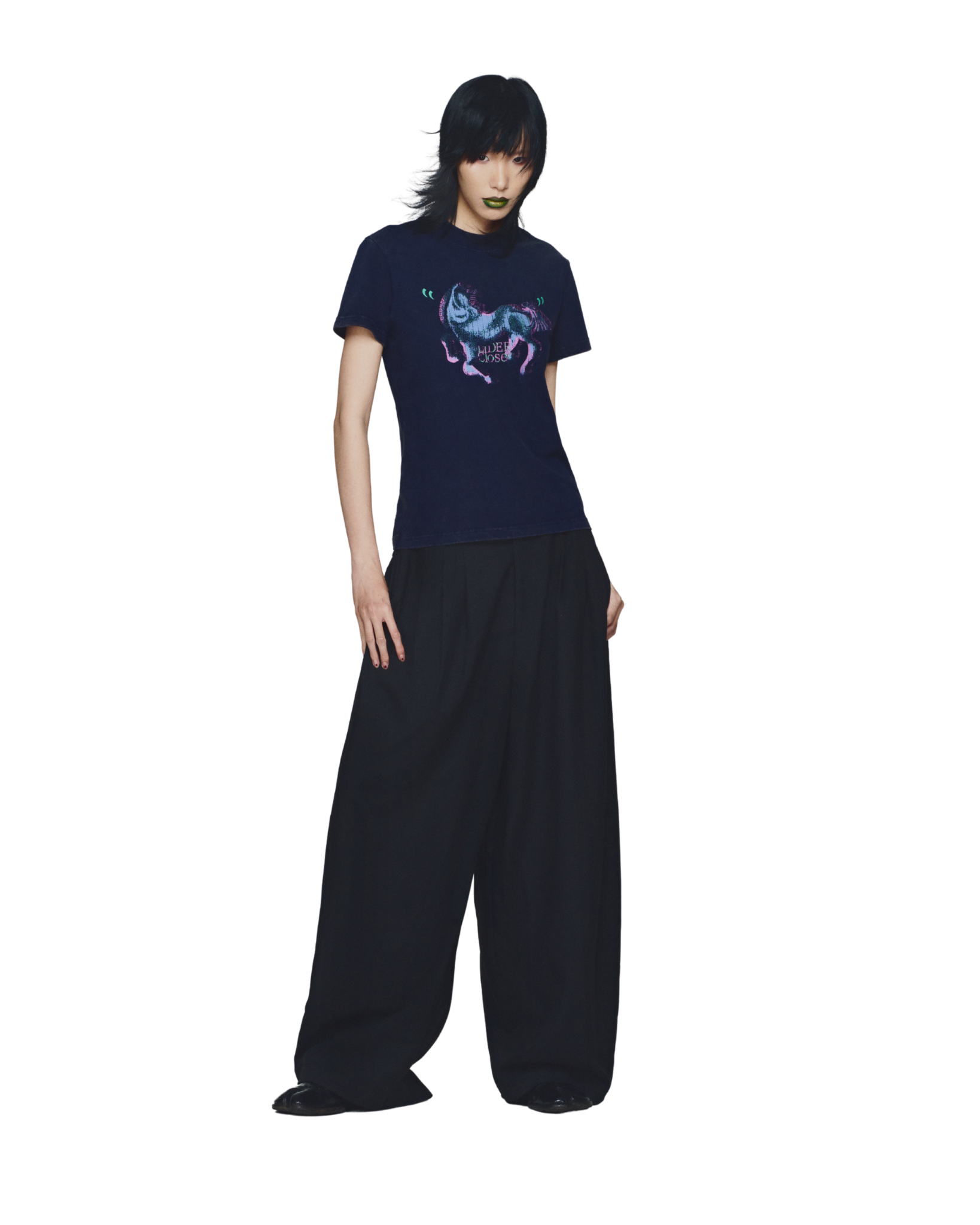 FLOW PLEAT TROUSERS - Black