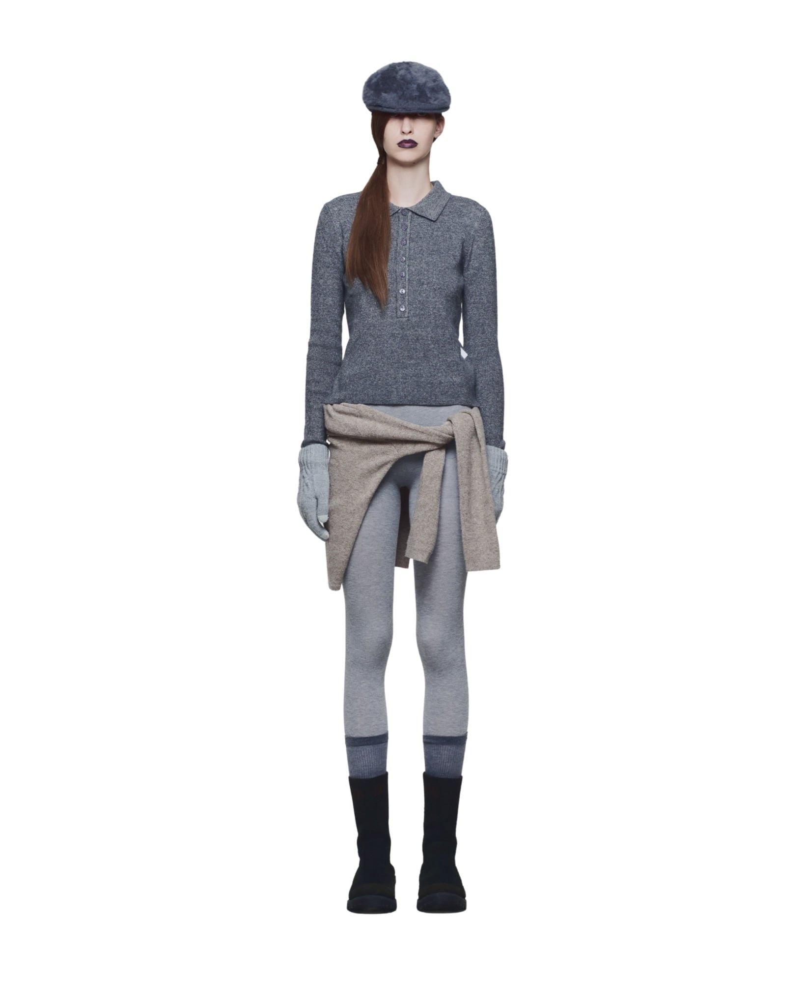 MAISON HENLEY POLO SHIRT - Pebble Grey