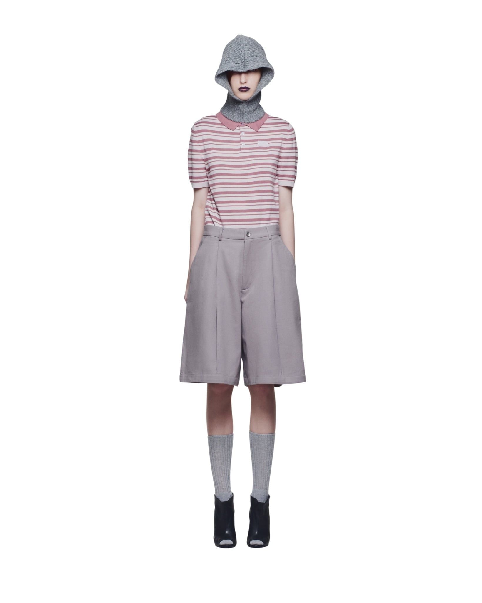 OFFSENSE KNIT POLO SHIRT - Striped Blush