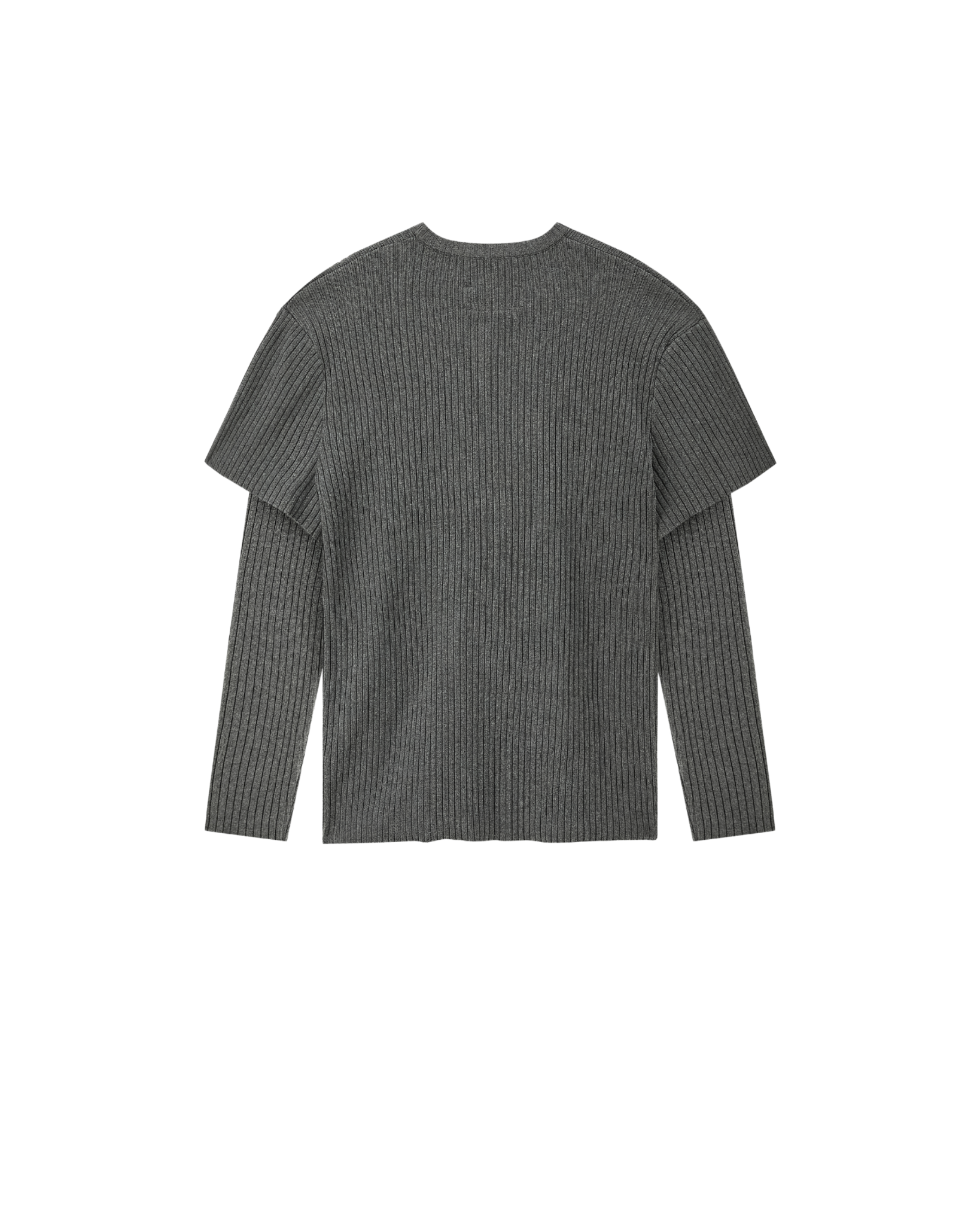HIPSIDE DOUBLE SLEEVE KNIT TEE