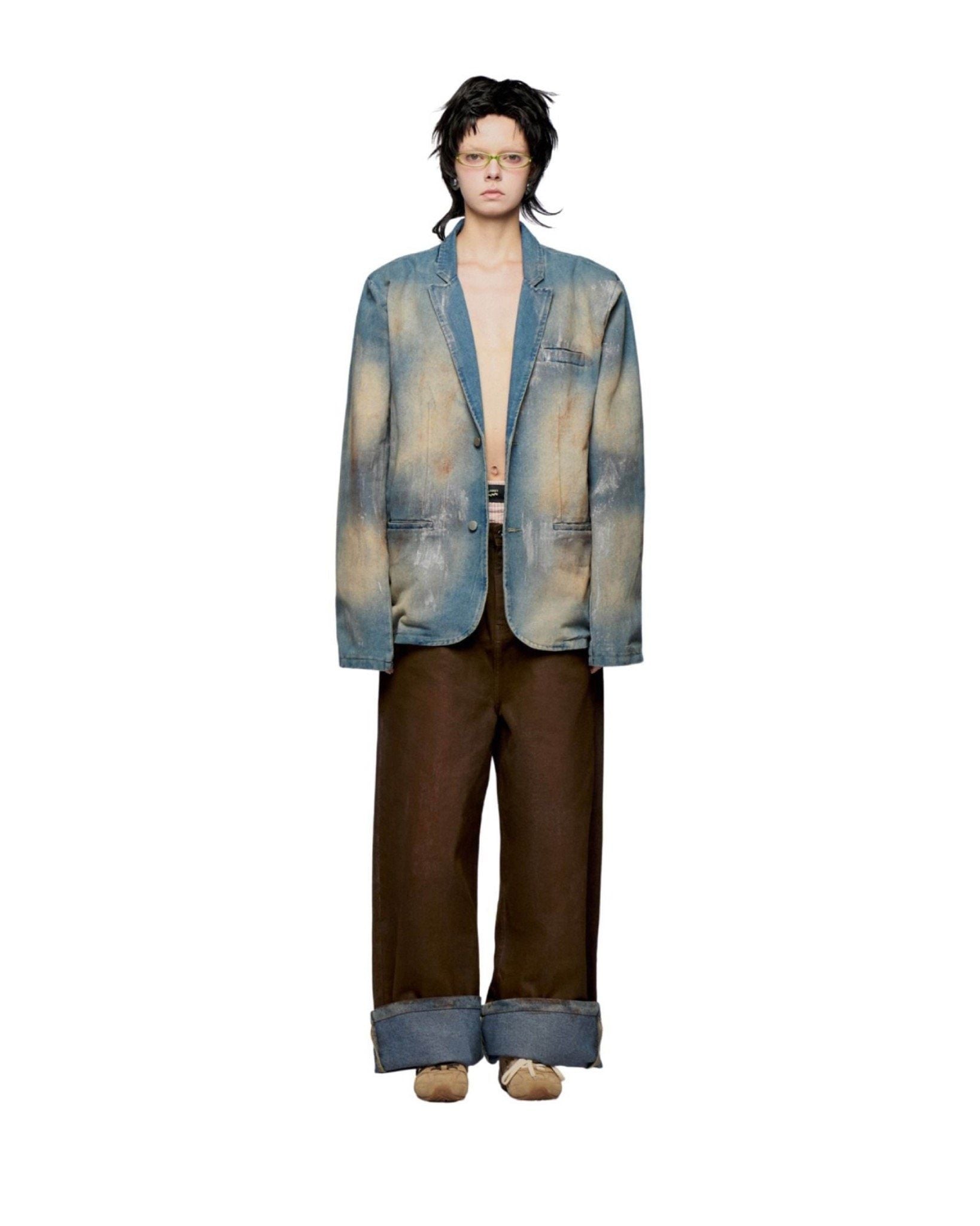 BLEU WASHED OVERSIZED BLAZER