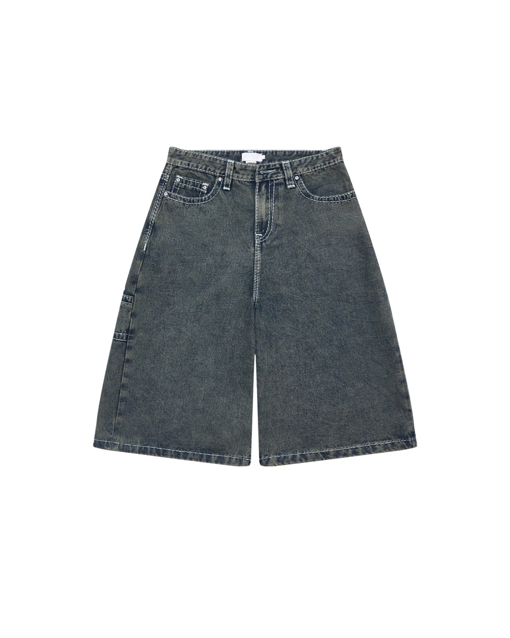 CARPENTER DENIM SHORTS - Stone Grey