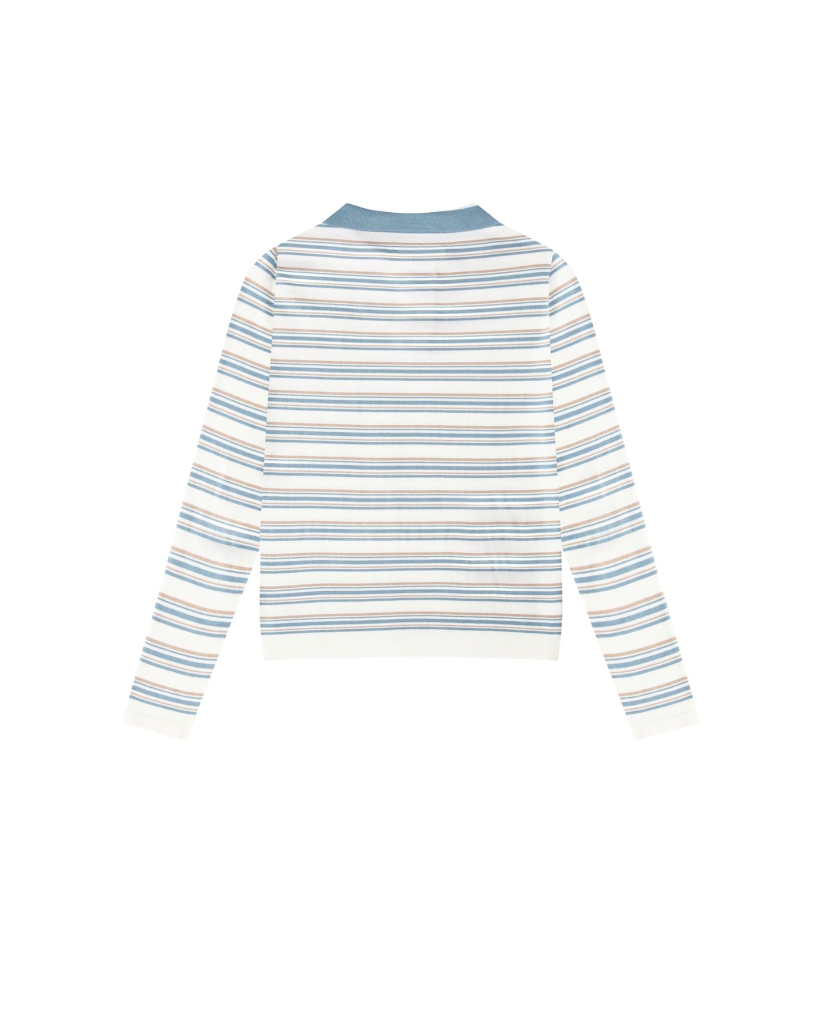 DEEPSENSE KNIT POLO SHIRT - Striped Sky