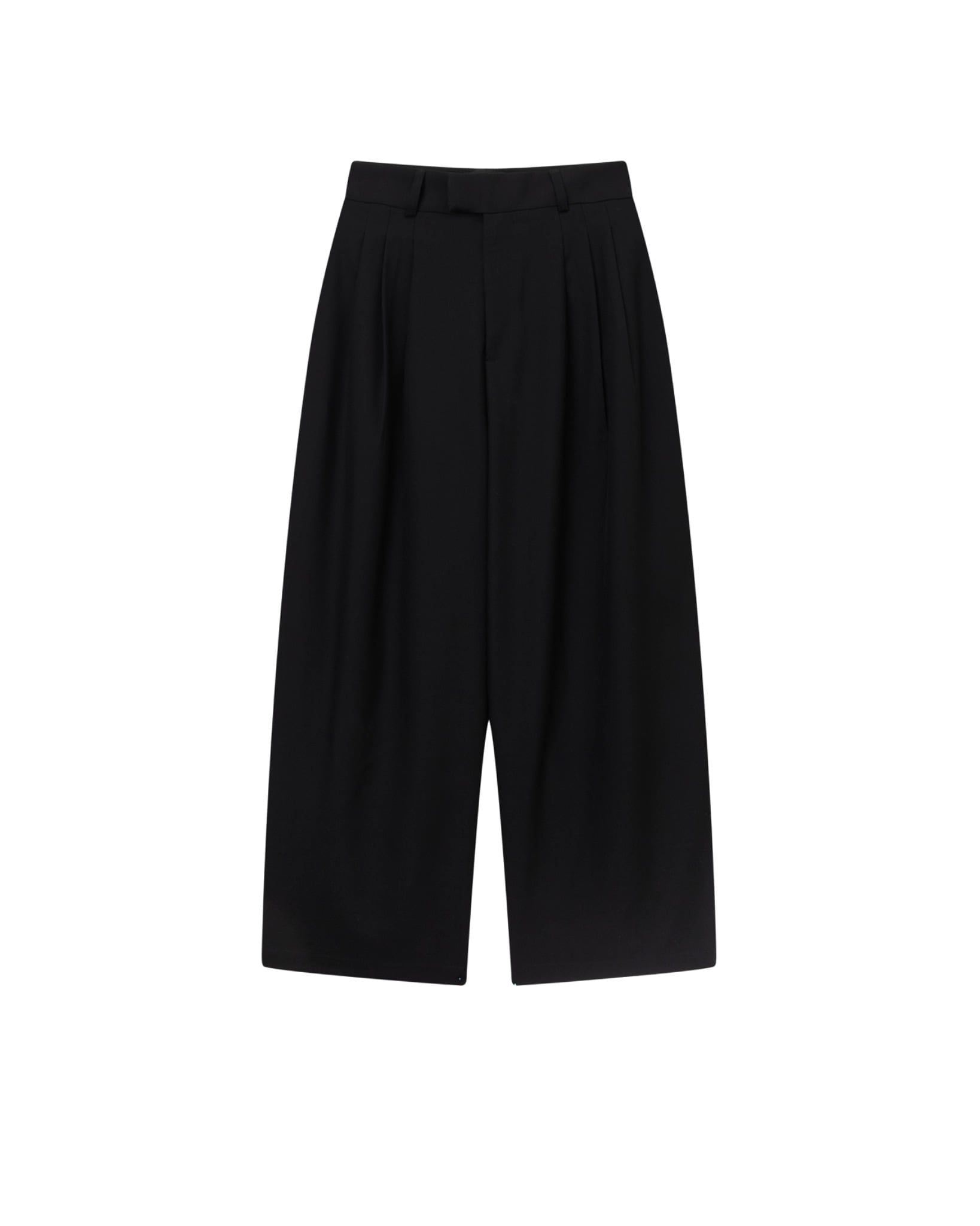 FLOW PLEAT TROUSERS - Black