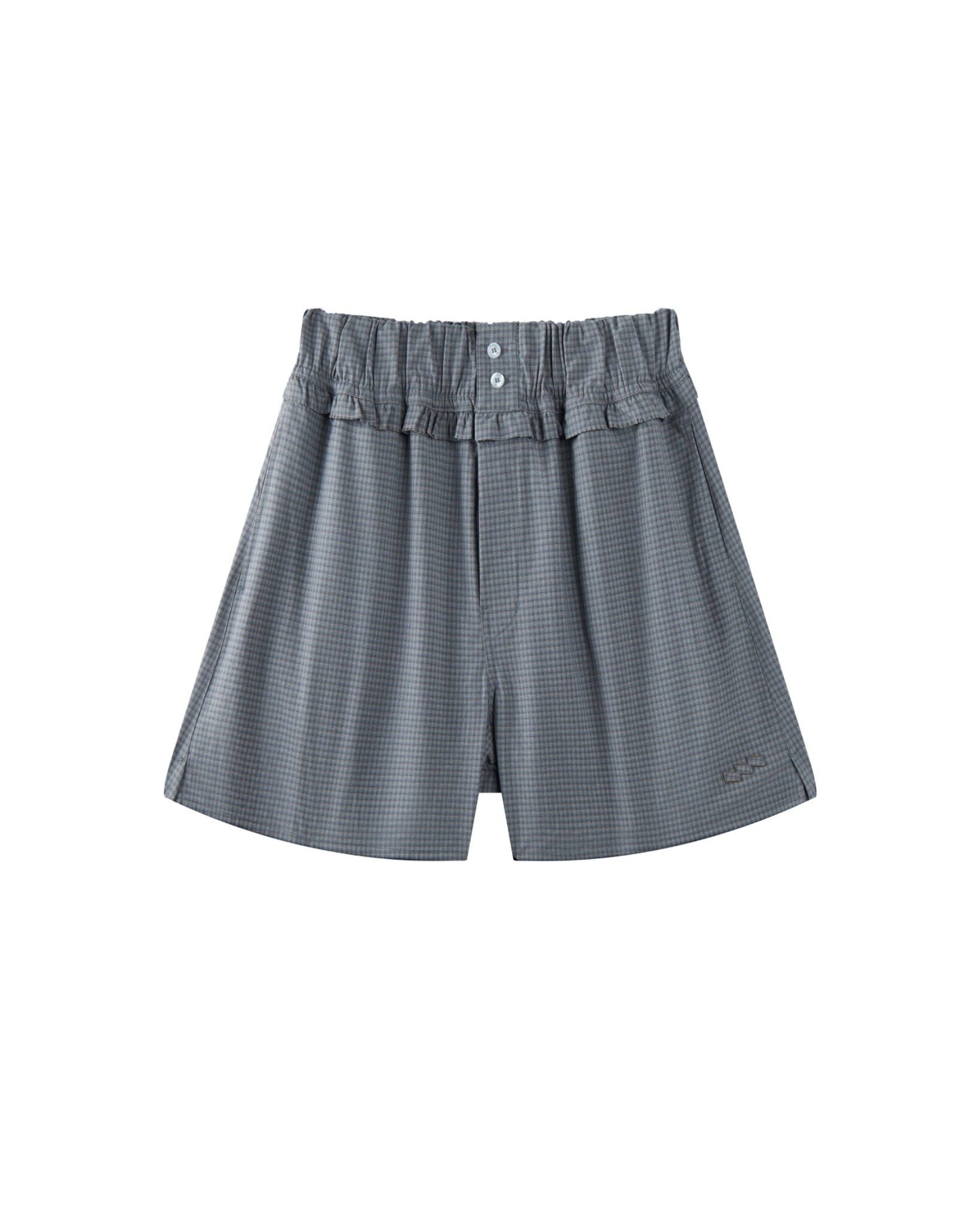 LAIDBACK CHECK SHORTS - Misty Blue