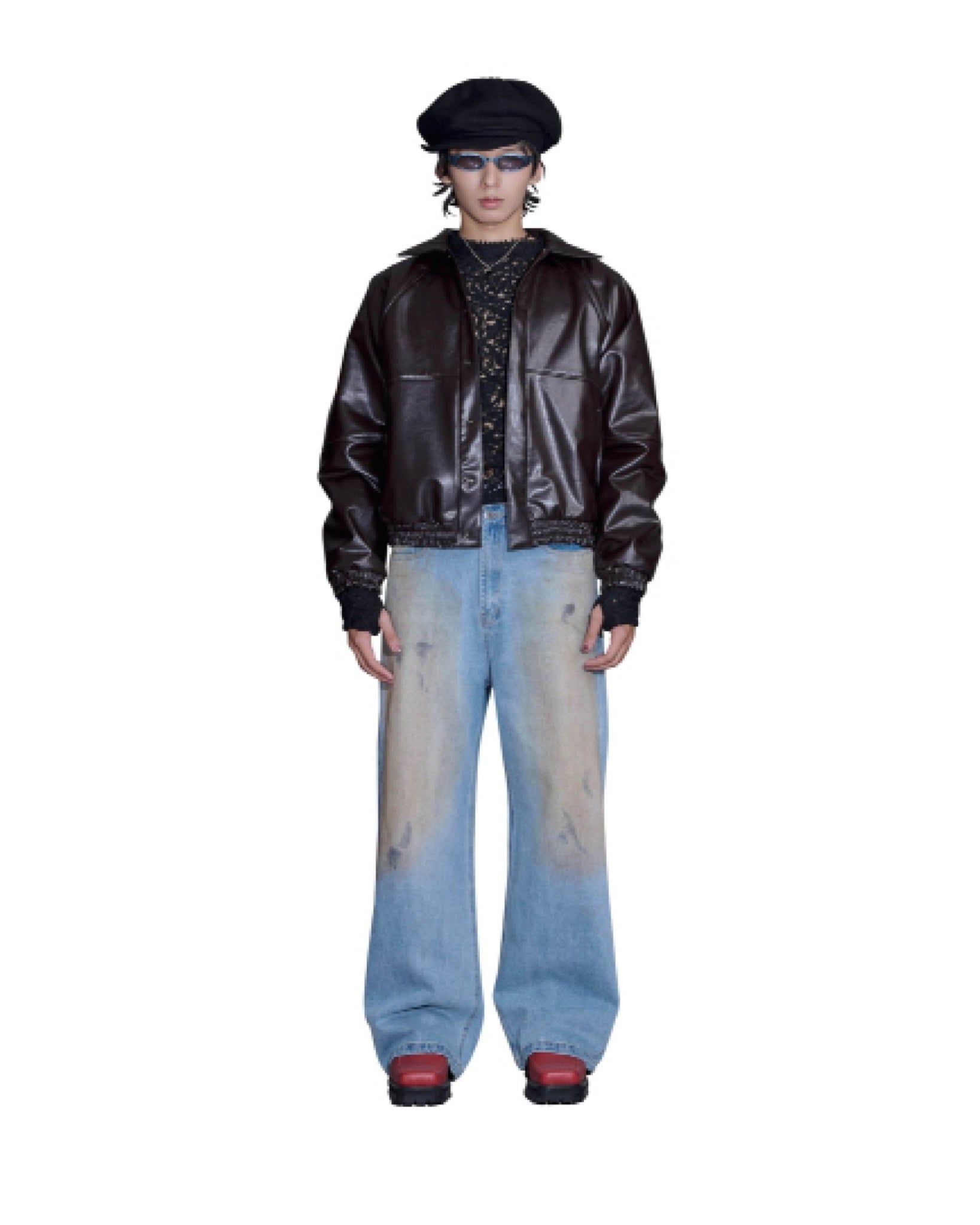 TIFF DRACO LEATHER JACKET - Brown