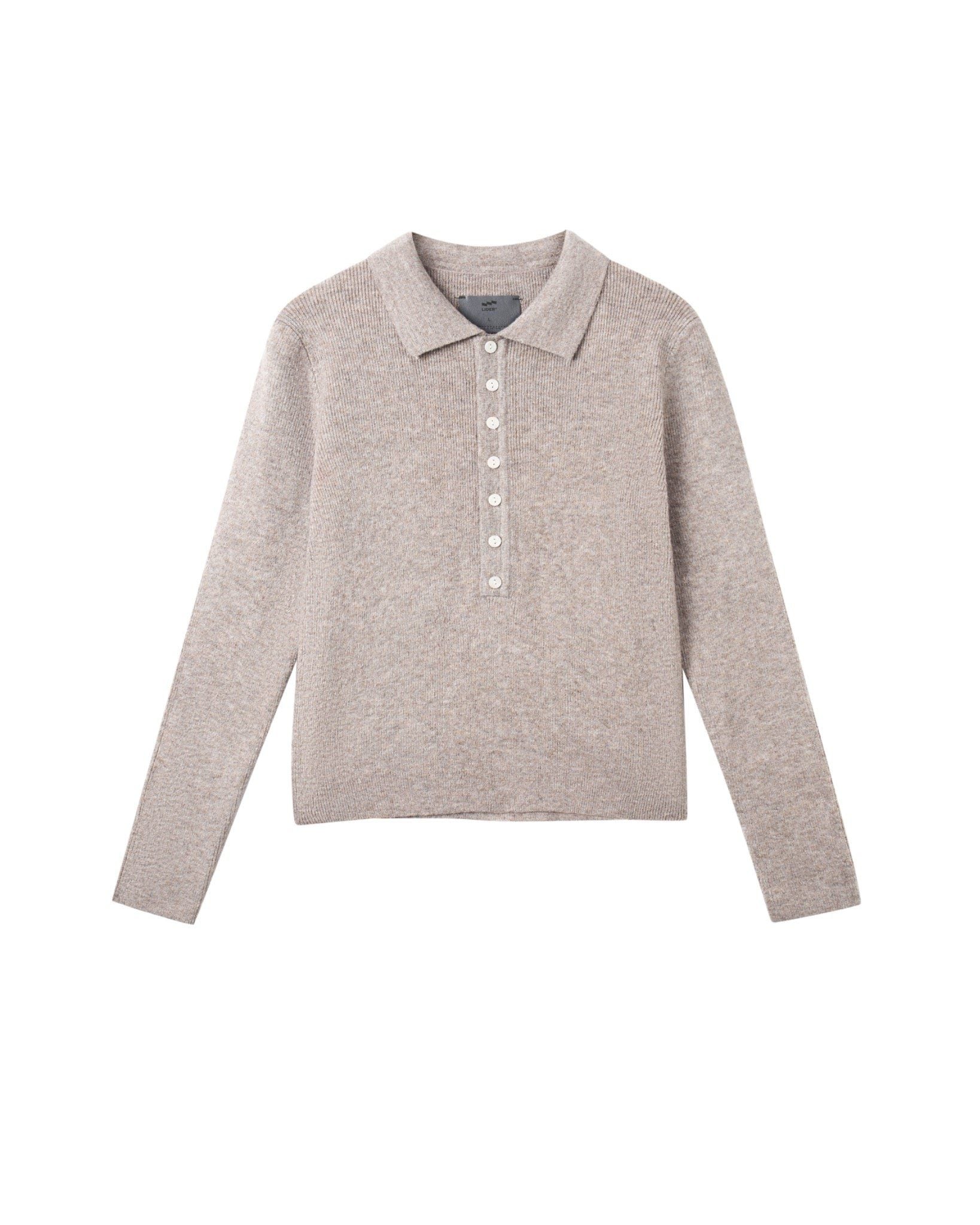 MAISON HENLEY POLO SHIRT - Oatmilk