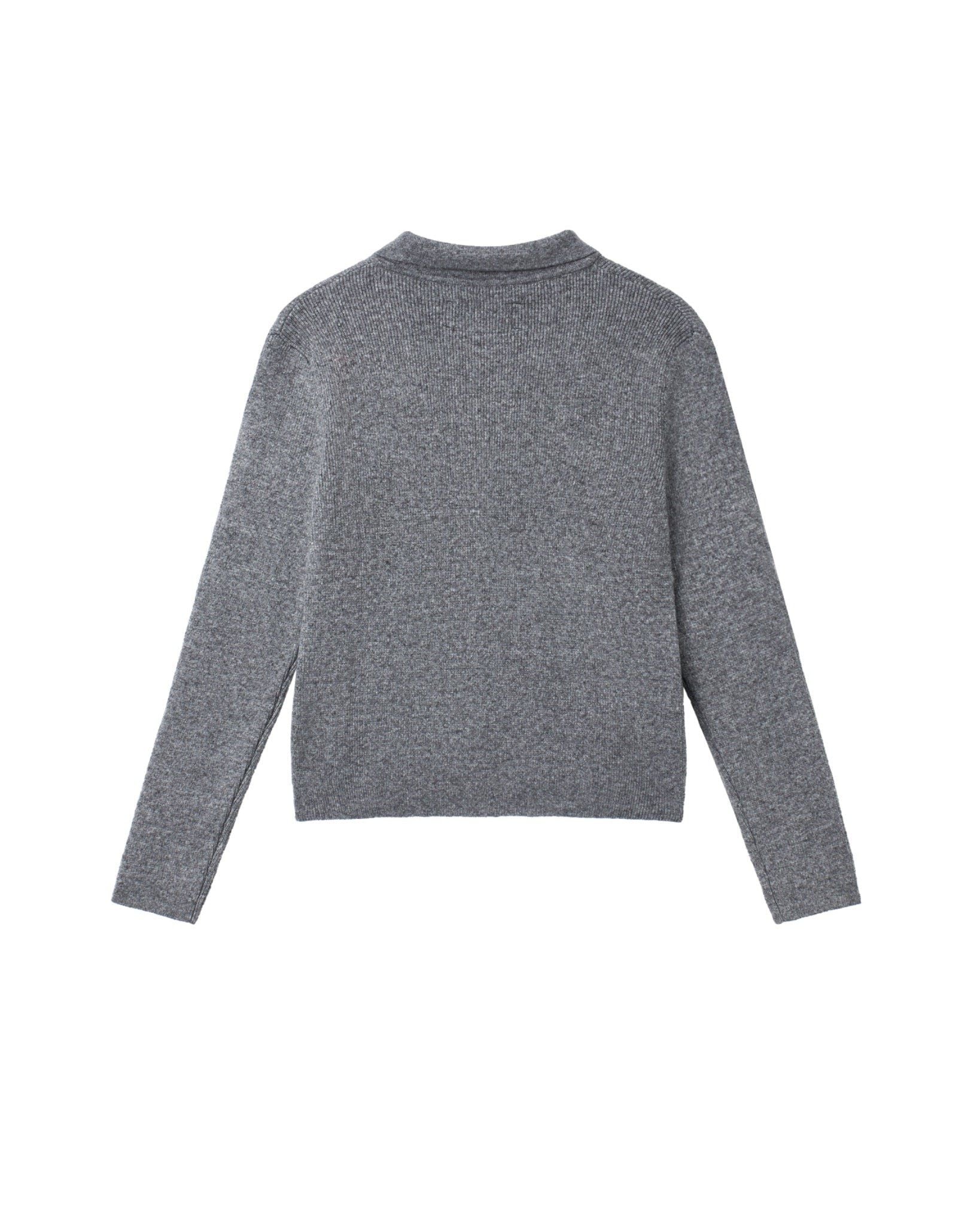 MAISON HENLEY POLO SHIRT - Pebble Grey