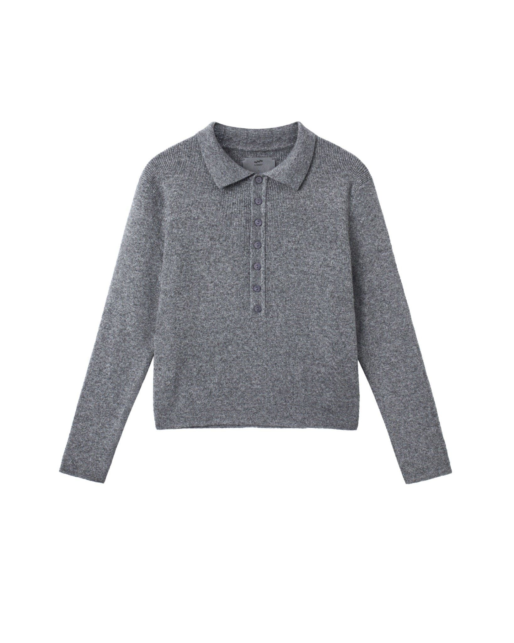 MAISON HENLEY POLO SHIRT - Pebble Grey