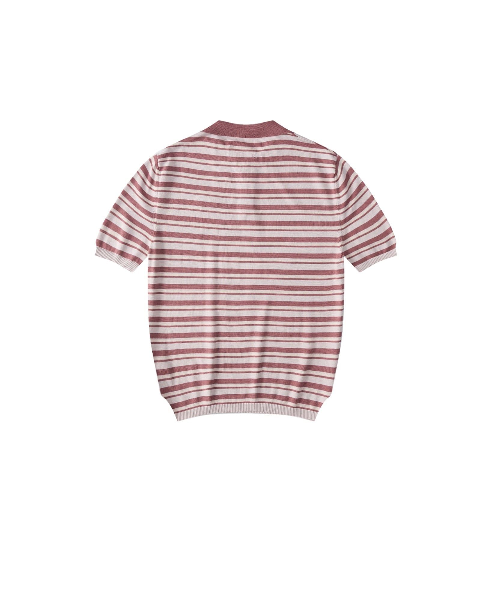 OFFSENSE KNIT POLO SHIRT - Striped Blush