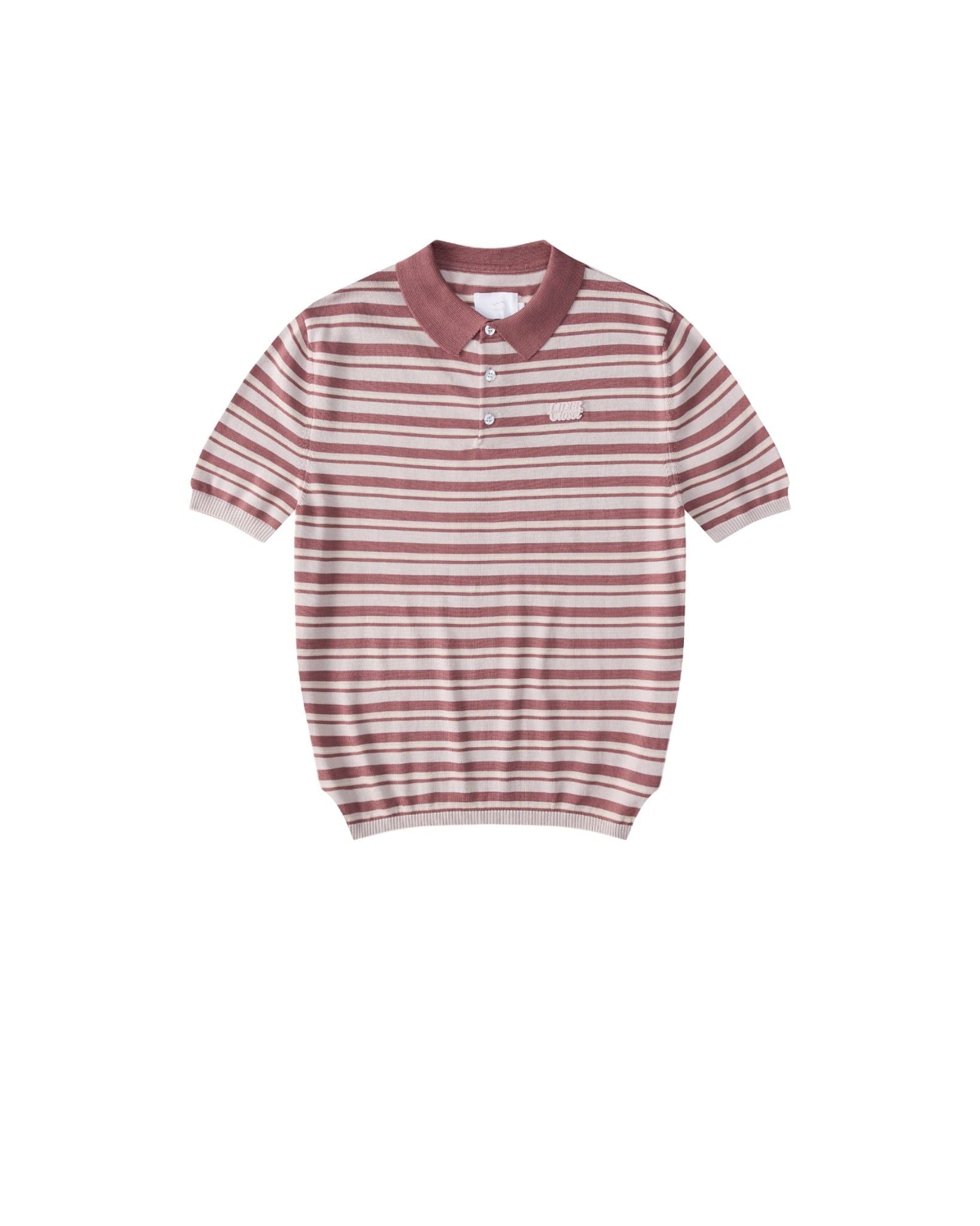 OFFSENSE KNIT POLO SHIRT - Striped Blush