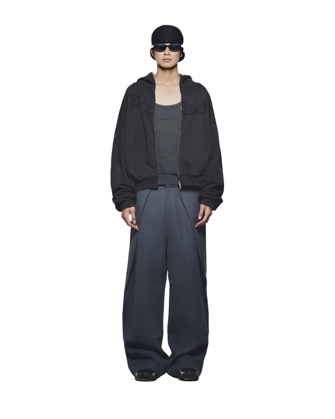 OUTSIDER ZIPPER JACKET - Washed Charcoal