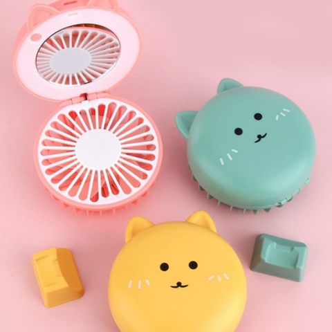  Đồ chơi quạt tròn có gương soi hình động vật (sạc USB) Value Toys - Mẫu ngẫu nhiên 
