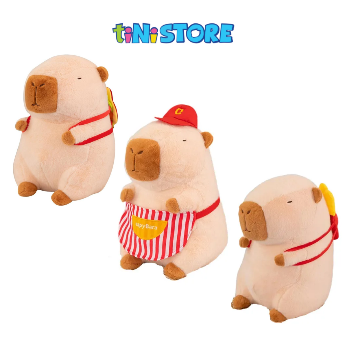 Gấu Bông Capybara Đeo Túi Đồ Ăn Dễ Thương Value Toys 30cm Cho Bé (Mẫu ngẫu nhiên)