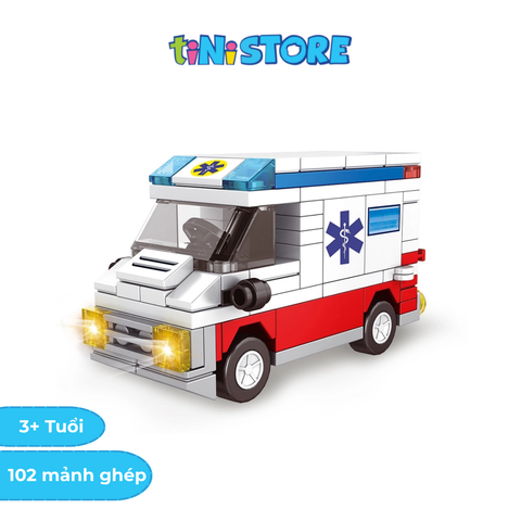 Đồ chơi lắp ráp xe cấp cứu Value Toys 102 mảnh 