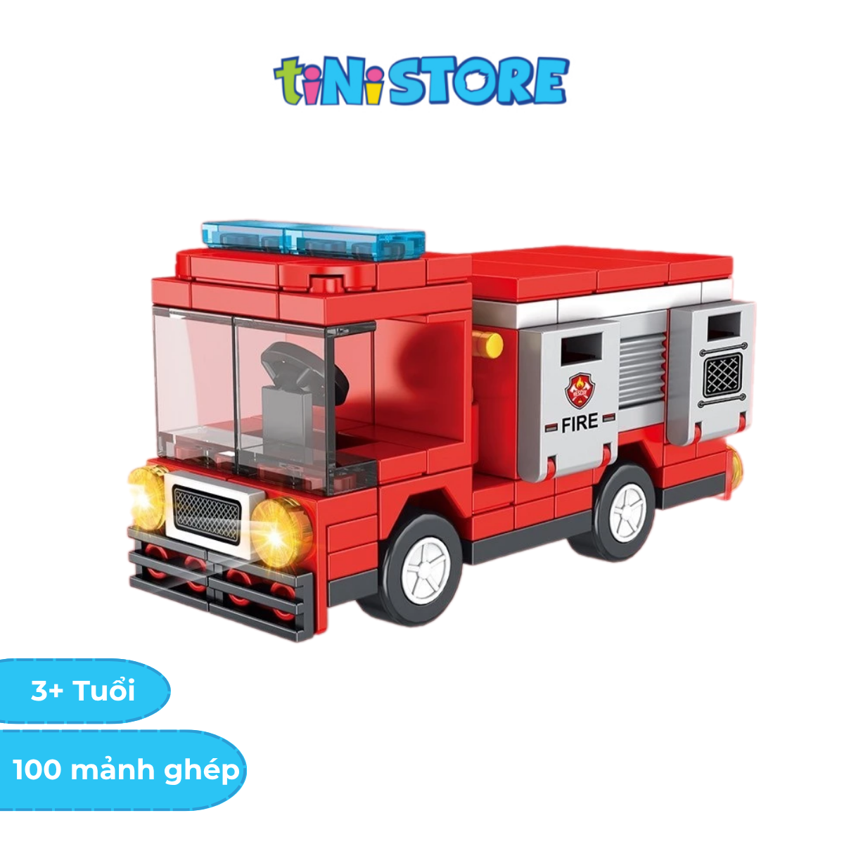 Đồ chơi lắp ráp xe cứu hỏa 100 mảnh Value Toys