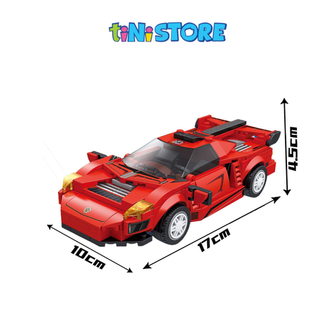  Đồ chơi lắp ráp xe đua tốc độ màu đỏ Value Toys 105 mảnh 