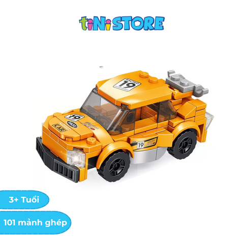  Đồ chơi lắp ráp xe đua màu vàng 101 mảnh Value Toys 