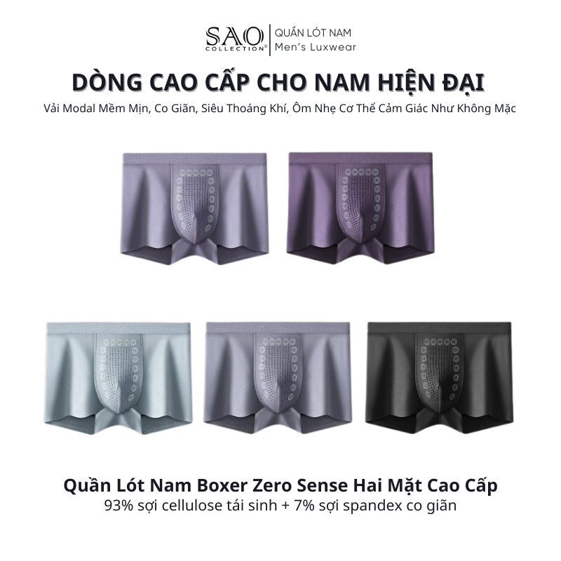 Quần Lót Nam Modal Zero Feel, Siêu Mềm, Siêu Thoáng, Nhẹ Như Không Mặc | QLNZF04