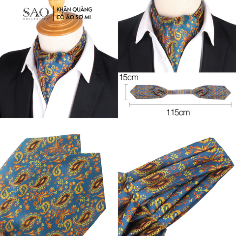 Khăn Ascot Nam – Khăn Quàng Cổ Áo Sơ Mi (LD35510)