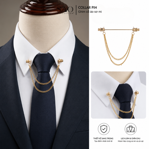 Ghim Cài Cổ Áo Sơ Mi Nam – Collar Pin Cao Cấp Tạo Điểm Nhấn Phong Cách Quý Ông (GSM15)