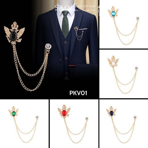 Cài Áo Vest Nam Tua Rua Dây Xích Cao Cấp – Ghim Cài Ve Áo Suit Sang Trọng, Tôn Phong Cách Quý Ông (PKV01)