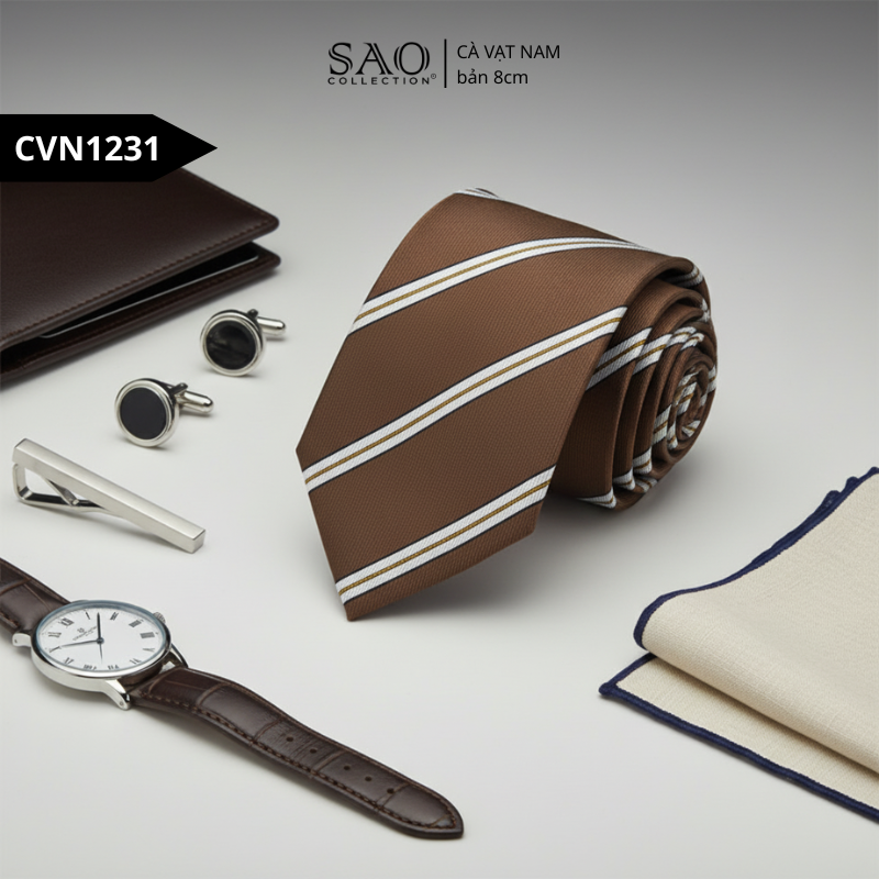 Cà Vạt Lụa Tổng Hợp Bản Lớn Hoạ Tiết Sang Trọng Dành Cho Nam (CVN1231)
