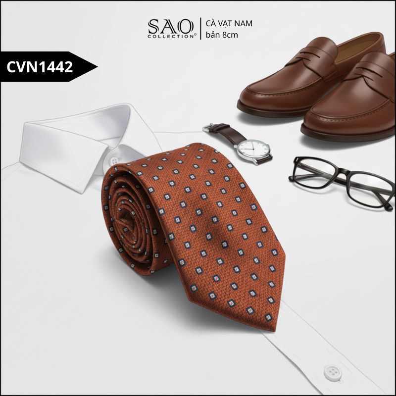 Cà Vạt Lụa Tổng Hợp Bản Lớn Hoạ Tiết Sang Trọng Dành Cho Nam (CVN1442)