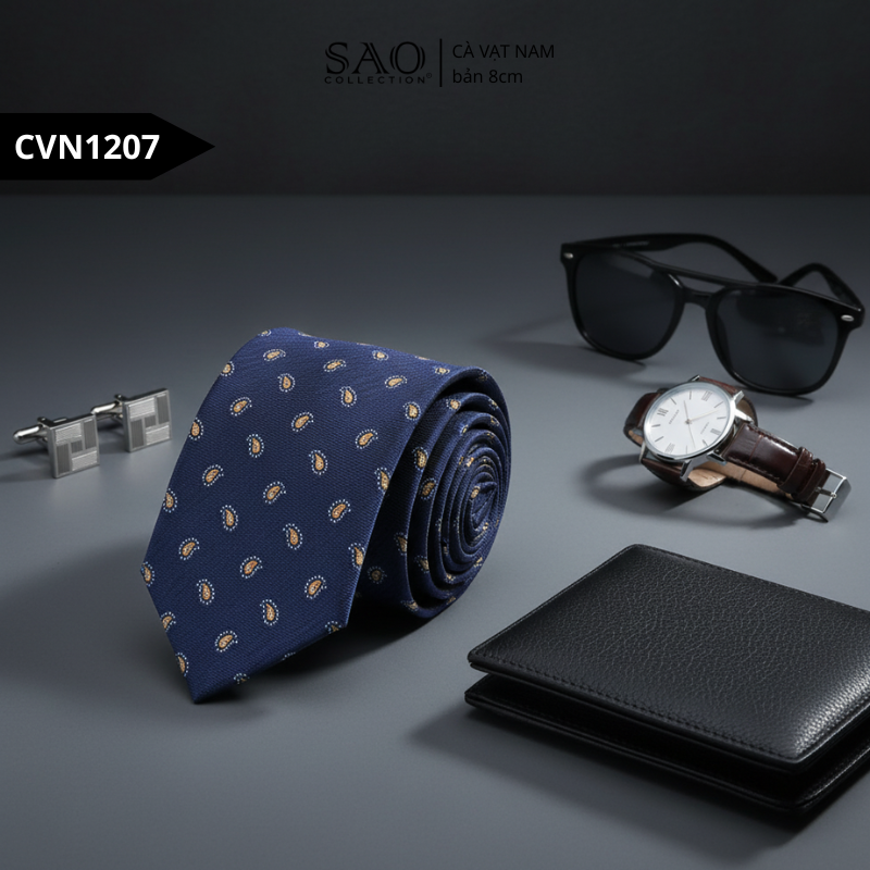 Cà Vạt Nam Lụa Cao Cấp Họa Tiết Sang Trọng Phong Cách Lịch Lãm Dành Cho Nam (CVN1207)