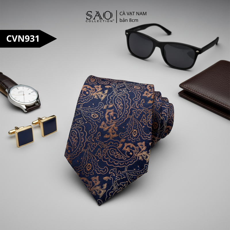 Cà Vạt Nam Lụa Cao Cấp Họa Tiết Sang Trọng Phong Cách Lịch Lãm Dành Cho Nam (CVN931)