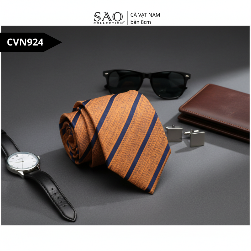 Cà Vạt Nam Lụa Cao Cấp Họa Tiết Sang Trọng Phong Cách Lịch Lãm Dành Cho Nam (CVN924)