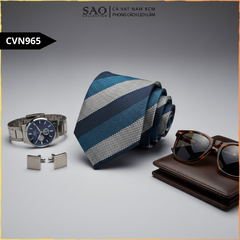 Cà Vạt Nam 8cm Lụa Cao Cấp Họa Tiết Sang Trọng Phong Cách Lịch Lãm Dành Cho Nam (CVN965)