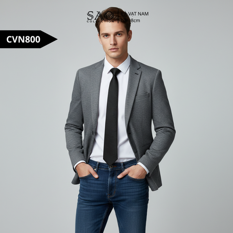 Caravat Cà Vạt Nam Hàn Quốc Tự Thắt Bản 8cm Màu Đen (CVN800)