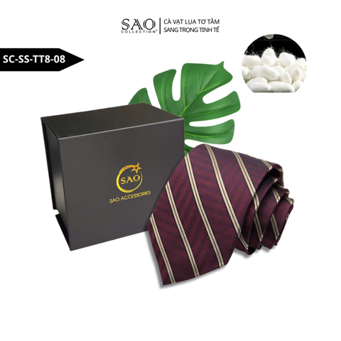 Cà Vạt Nam SAO Collection Lụa Tơ Tằm 8cm – Phong Cách Doanh Nhân Sang Trọng Tinh Tế (SCSSTT808)