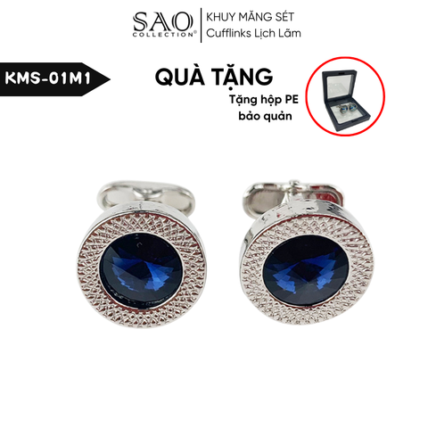 Khuy Măng Sét Nam Cao Cấp – Khuy Cài Tay Áo Vest Đính Đá Thời Trang (KMS01M1)