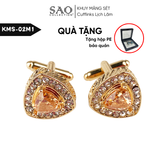 Khuy Măng Sét Nam Pha Lê Khảm Đá – Tinh Tế, Sang Trọng, Nam Tính (KMS02M1)