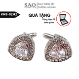 Khuy Măng Sét Nam Pha Lê Tam Giác – Phong Cách Pháp Sang Trọng (KMS02M2)