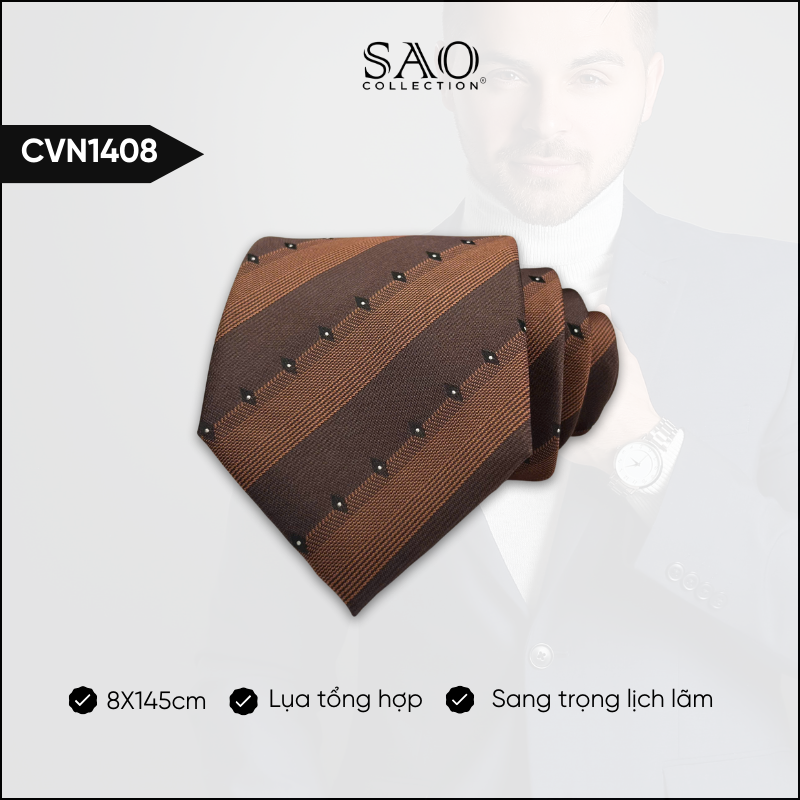 Cà Vạt Lụa Tổng Hợp Bản Lớn Hoạ Tiết Sang Trọng Dành Cho Nam (CVN1408)