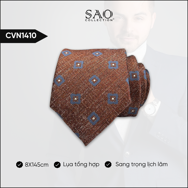 Cà Vạt Lụa Tổng Hợp Bản Lớn Hoạ Tiết Sang Trọng Dành Cho Nam (CVN1410)