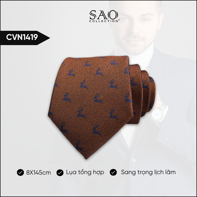 Cà Vạt Lụa Tổng Hợp Bản Lớn Hoạ Tiết Sang Trọng Dành Cho Nam (CVN1419)