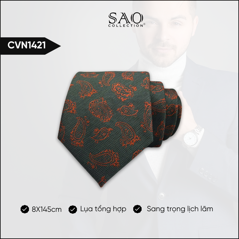 Cà Vạt Lụa Tổng Hợp Bản Lớn Hoạ Tiết Sang Trọng Dành Cho Nam (CVN1421)