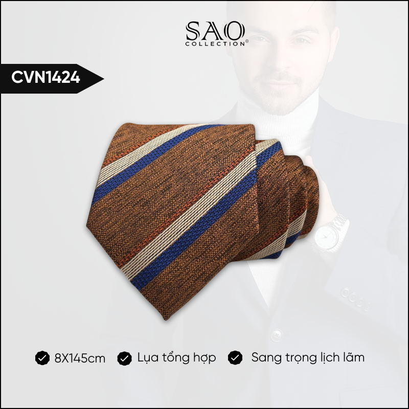 Cà Vạt Lụa Tổng Hợp Bản Lớn Hoạ Tiết Sang Trọng Dành Cho Nam (CVN1424)