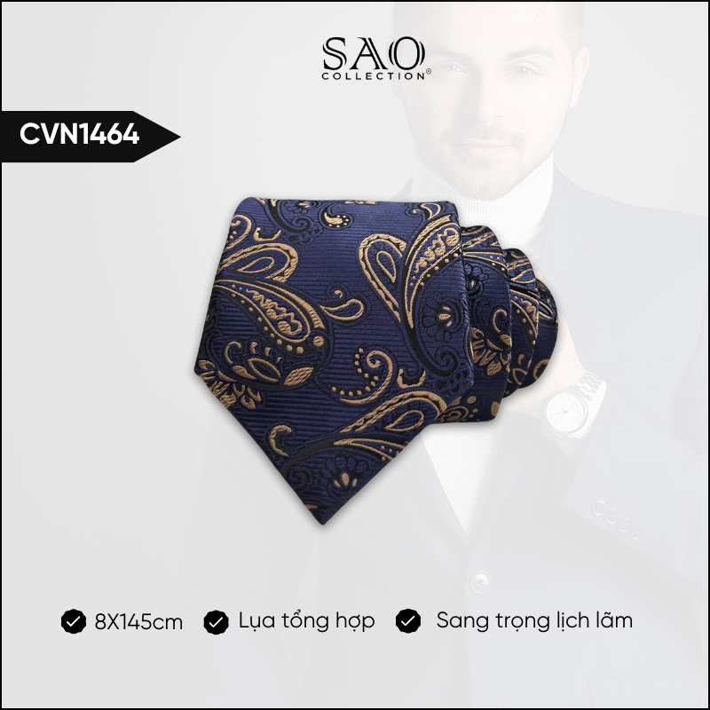 Cà Vạt Lụa Tổng Hợp Bản Lớn Hoạ Tiết Sang Trọng Dành Cho Nam (CVN1464)