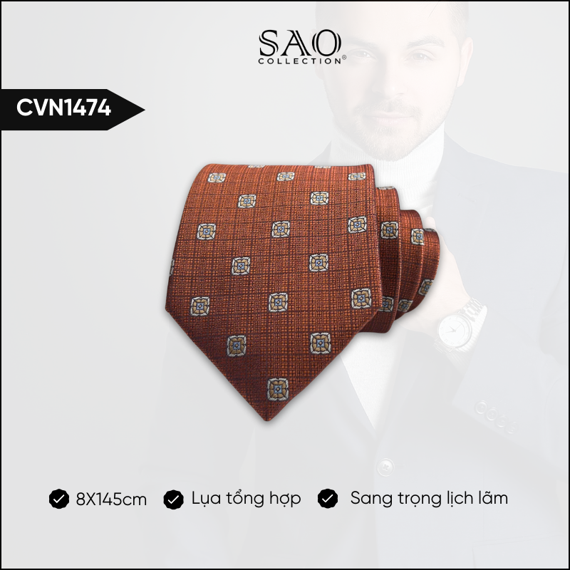 Cà Vạt Lụa Tổng Hợp Bản Lớn Hoạ Tiết Sang Trọng Dành Cho Nam (CVN1474)
