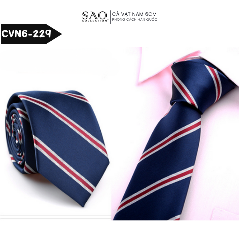 Caravat Cà Vạt Nam SAO Bản Nhỏ 6cm Phong Cách Hàn Quốc (CVN6-229)